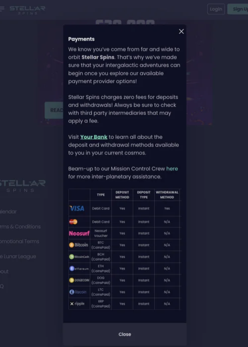 Payout Processing Stellar Spins Casino